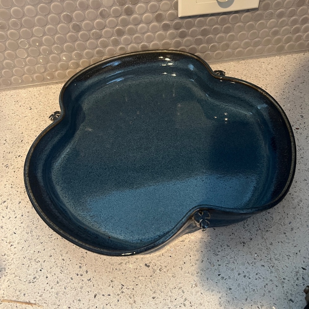 Blue Ceramic Serving Platter